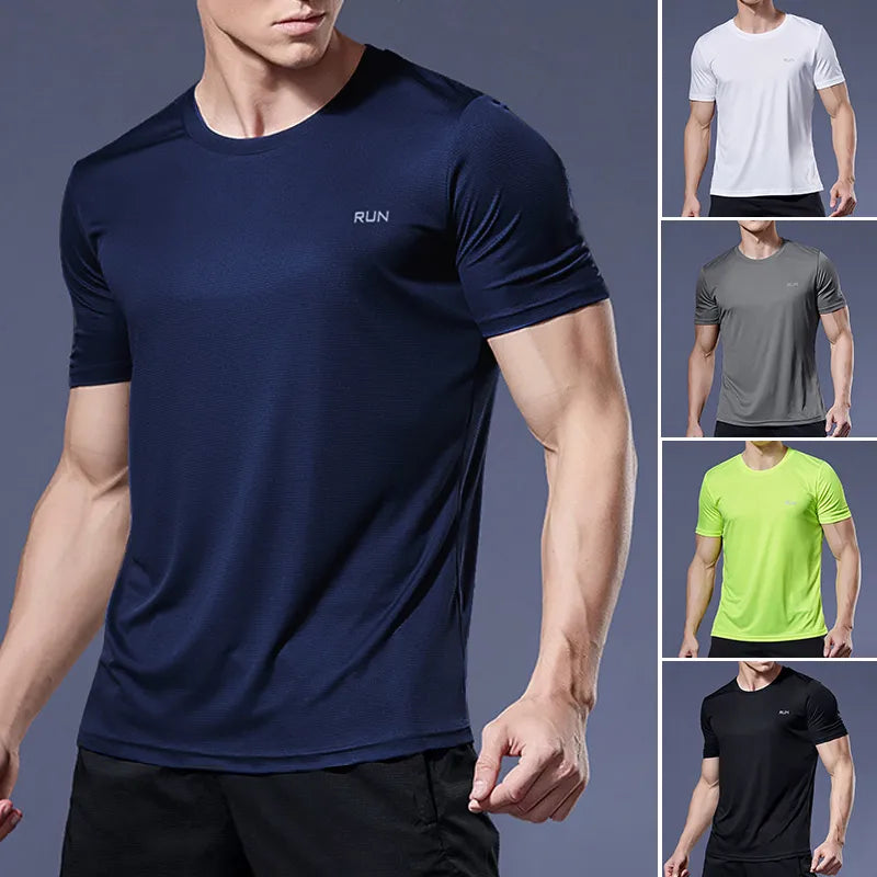 Camisas Masculinas Esportiva de Secagem Rápida Fitness Gym