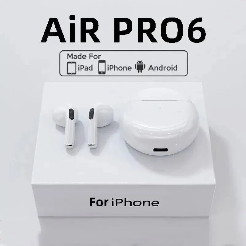 Mini Fone De Ouvido Air Pro 6 TWS Sem Fio Bluetooth Headset, otimo para Xiaomi, iPhone, Original, 5.3