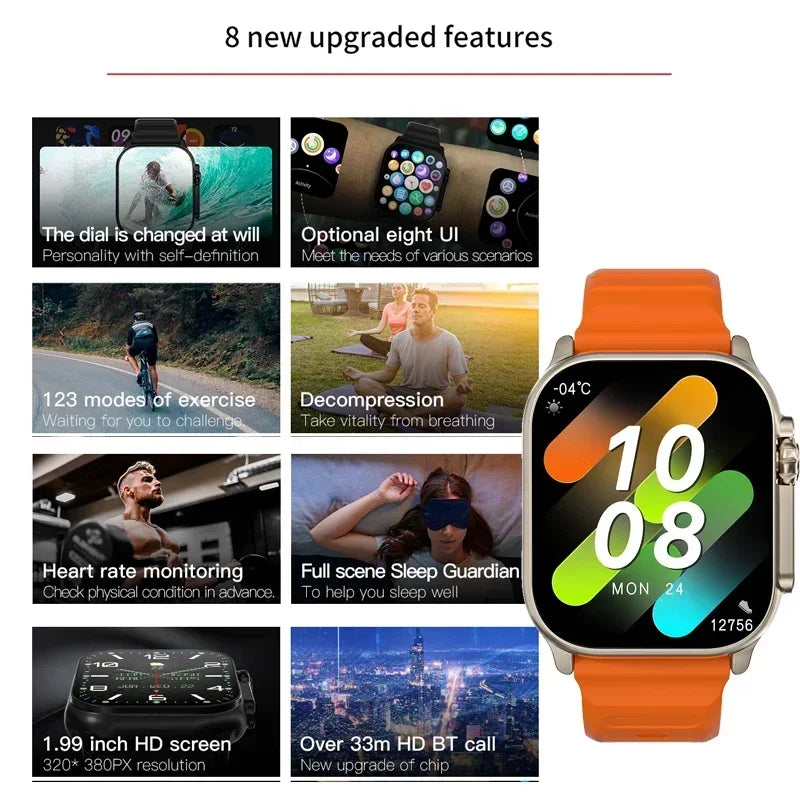 Relogio Smartwatch 10 Ultra Smart Watch 49mm 2024 Novo NFC Homens Mulheres GPS Track Bluetooth Chamada BT Música Jogos Carregamento sem fio