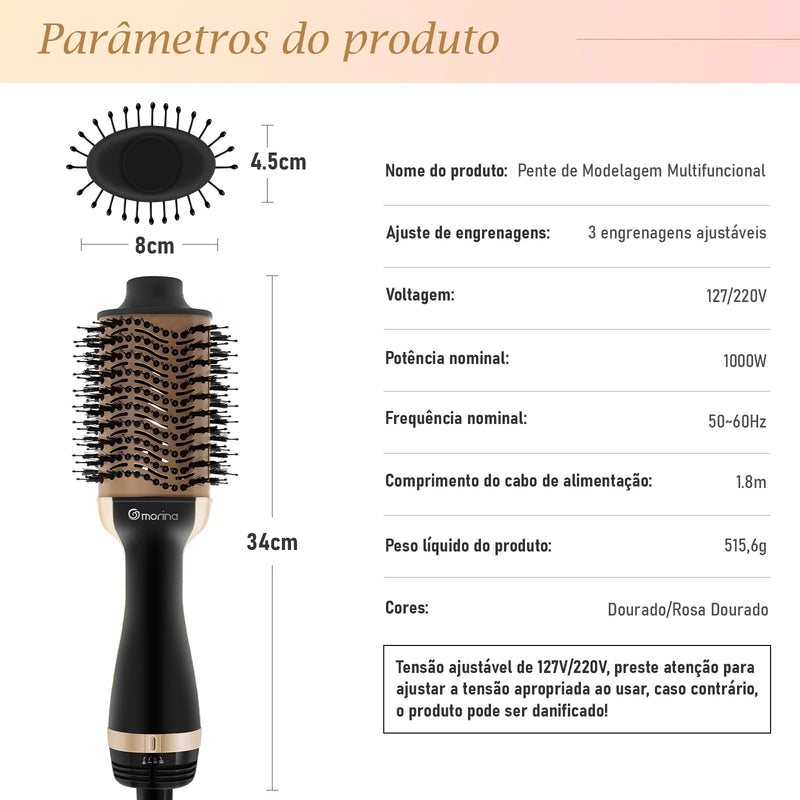 Secador de Cabelo, Escova Profissional e Alisadora 110/220v