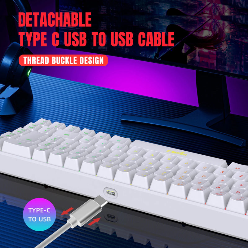 Teclado com fio Mini Gaming, K68 RGB Streamer, membrana sem gestos de 19 teclas, sensação mecânica para jogo ou escritório