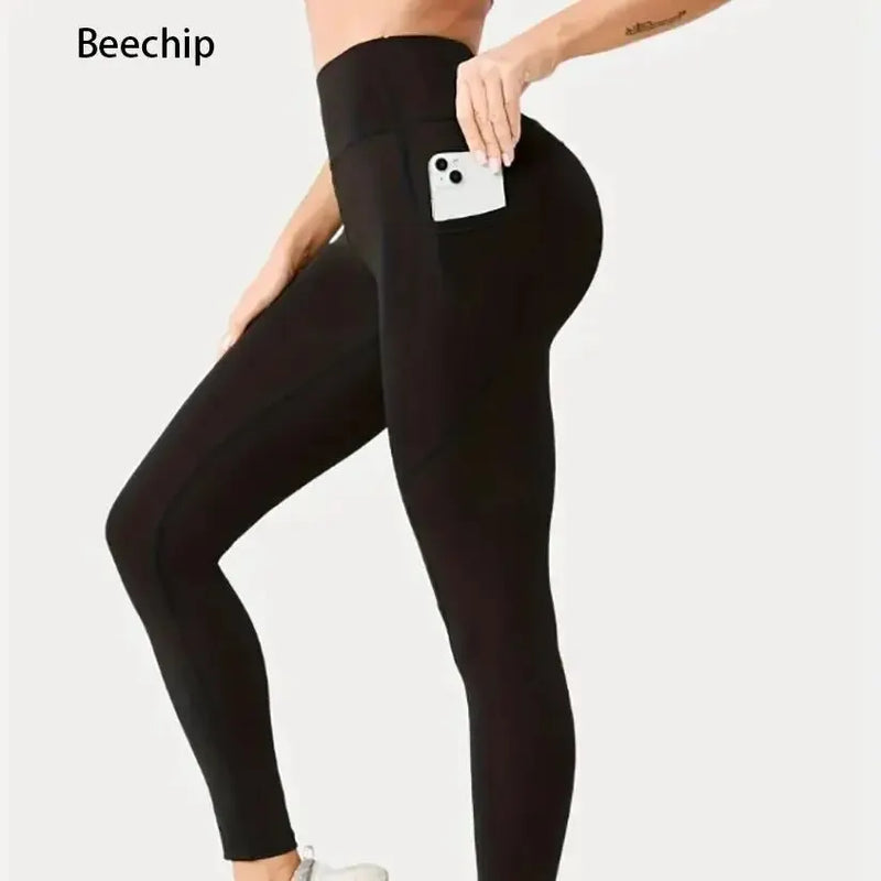 Calça Legging com Bolso, Cintura Alta e Levantamento de Quadril, para Academia, Yoga e Fitness