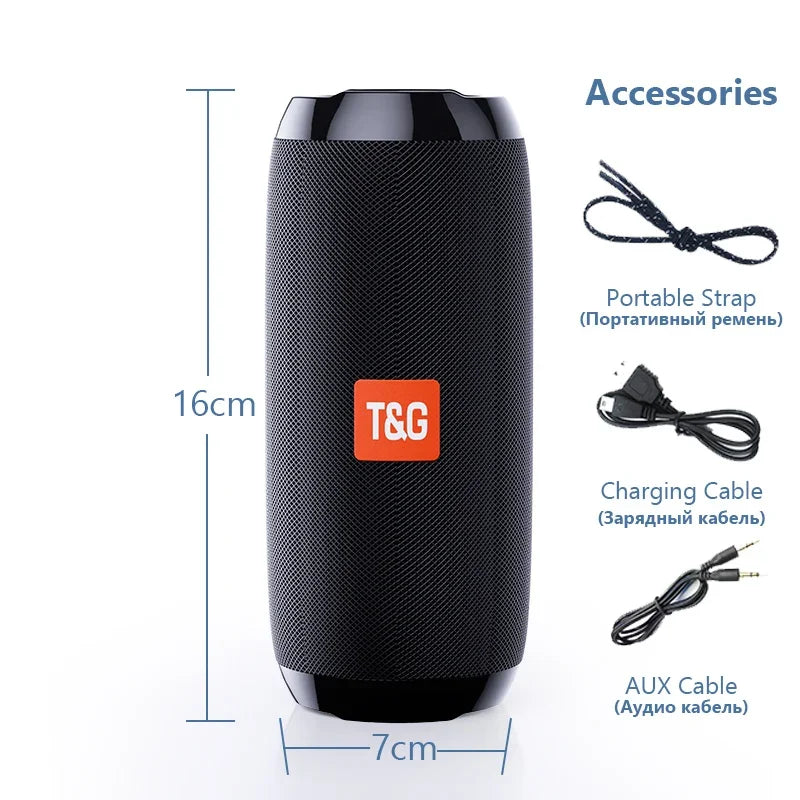 Caixa de Som Portátil T&G Sem Fio Woofer ao Ar Livre c/Bluetooth 16cm