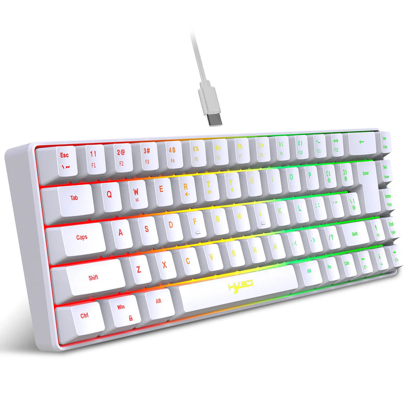 Teclado com fio Mini Gaming, K68 RGB Streamer, membrana sem gestos de 19 teclas, sensação mecânica para jogo ou escritório