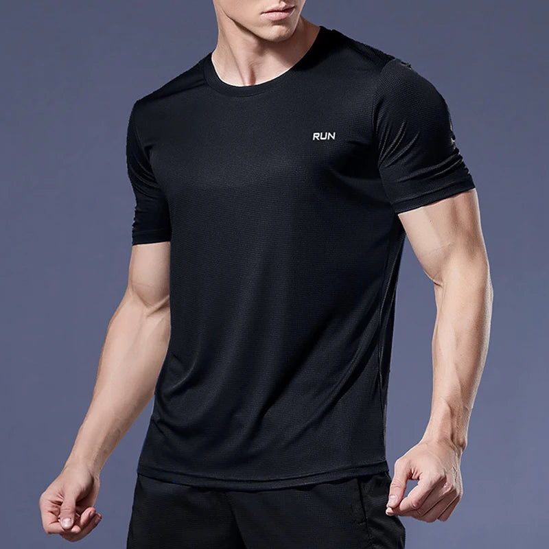 Camisas Masculinas Esportiva de Secagem Rápida Fitness Gym