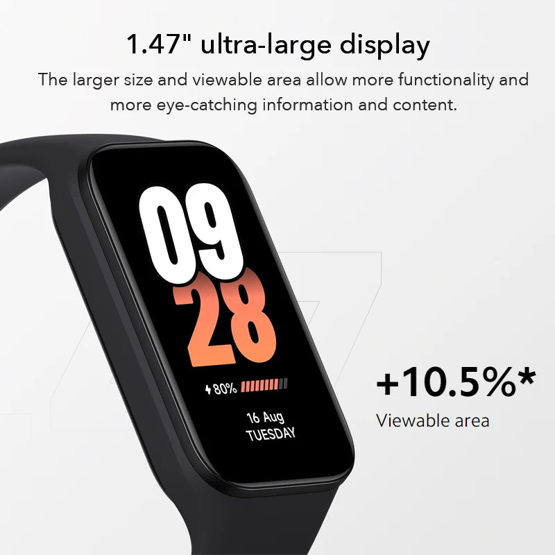 Relógio Mi Band Smart Active 1,47" Nova Versão Global Pulseira Inteligente, Relógio inteligente, Fitness, Pulseira Impermeável, 50 Modos Esportivos