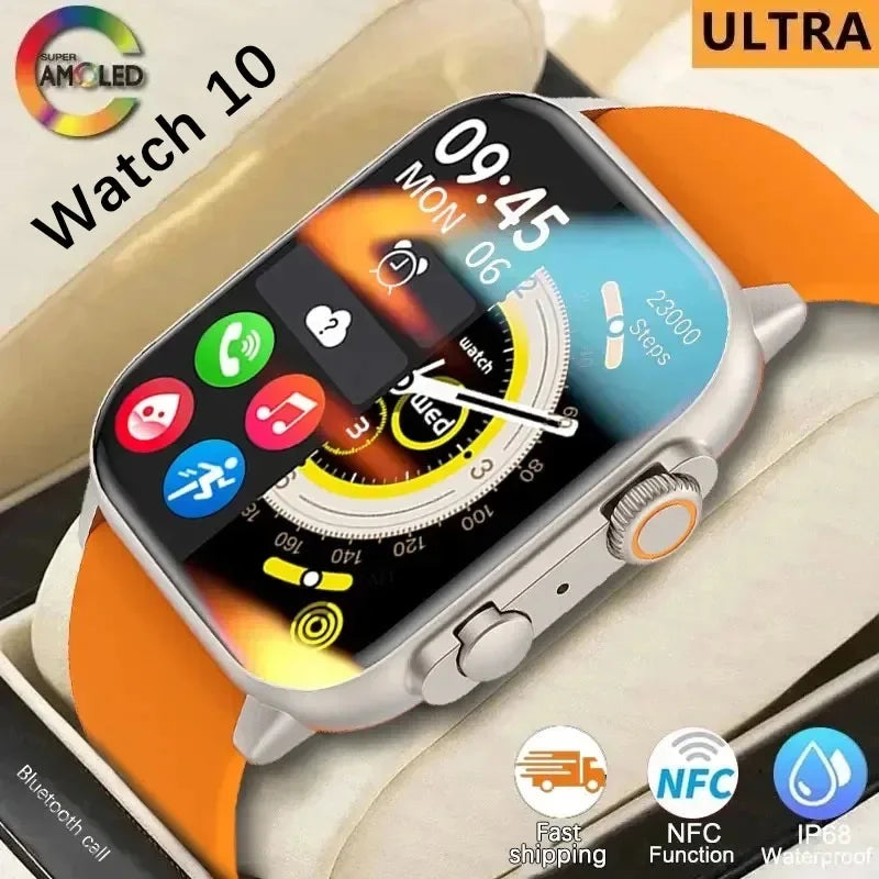 Relogio Smartwatch 10 Ultra Smart Watch 49mm 2024 Novo NFC Homens Mulheres GPS Track Bluetooth Chamada BT Música Jogos Carregamento sem fio