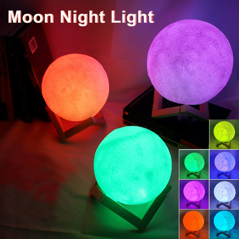 Lâmpada Lunar 3D Luz Nocturna LED Criativa De Toque Para Decoração De Quarto Presente De Aniversário